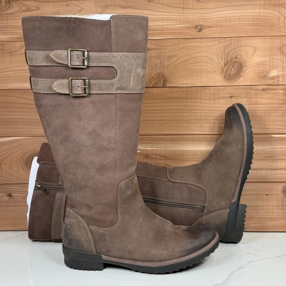 UGG‎ Women's Zarina Tall Suede Brown Waterproof Boots 1112315 Size 7